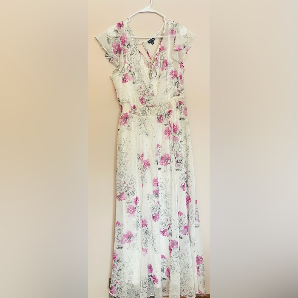 Torrid Floral Maxi Dress - Pink and Cream